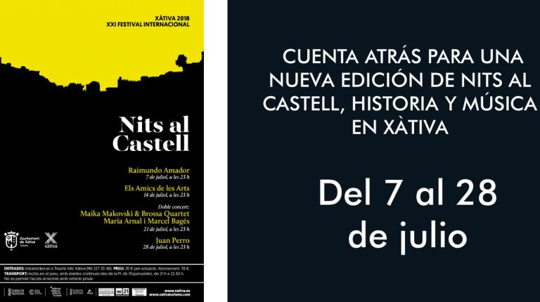 CUENTA ATRÁS PARA UNA NUEVA EDICIÓN DE NITS AL CASTELL, HISTORIA Y MÚSICA EN XÀTIVA
