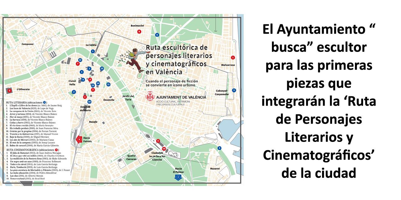 El Ayuntamiento “busca” escultor para las primeras piezas que integrarán la ‘Ruta de Personajes Literarios y Cinematográficos’ de la ciudad